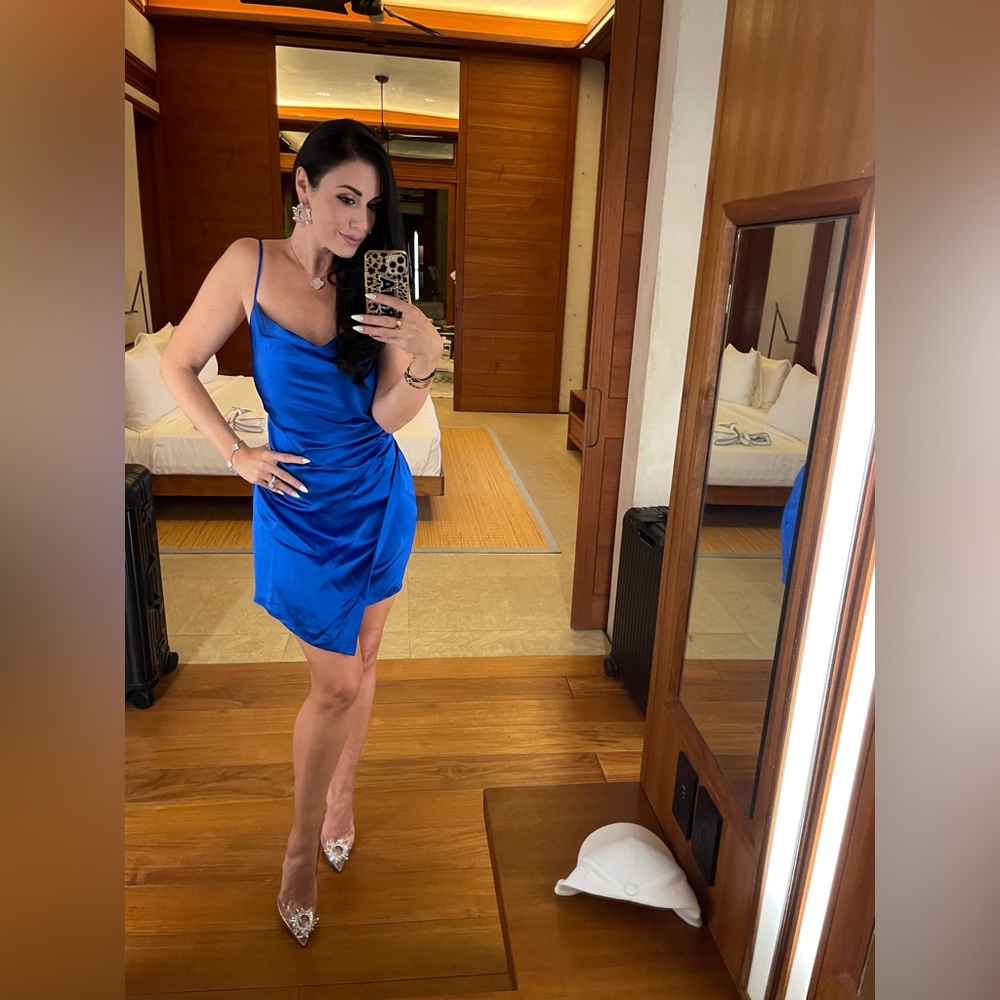 Zara silky Blue mini Dress